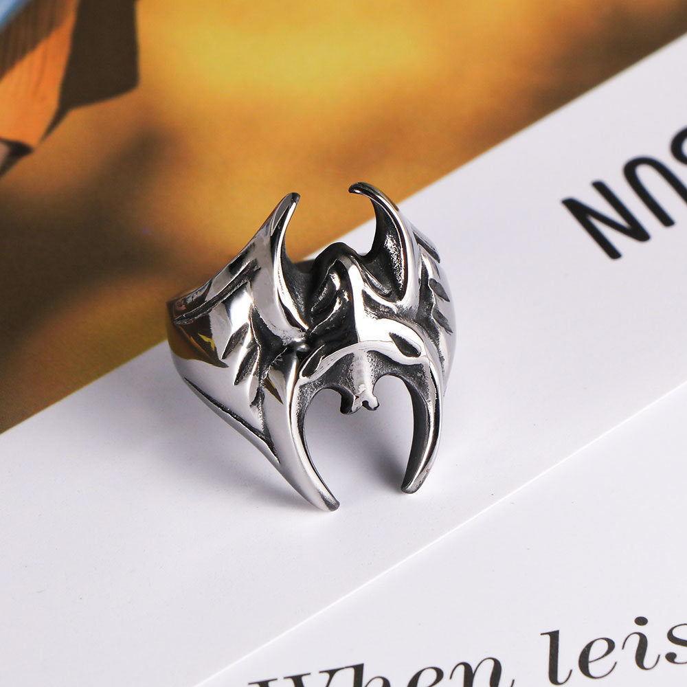 Wholesale Vintage Batman Titanium Hip Hop Ring